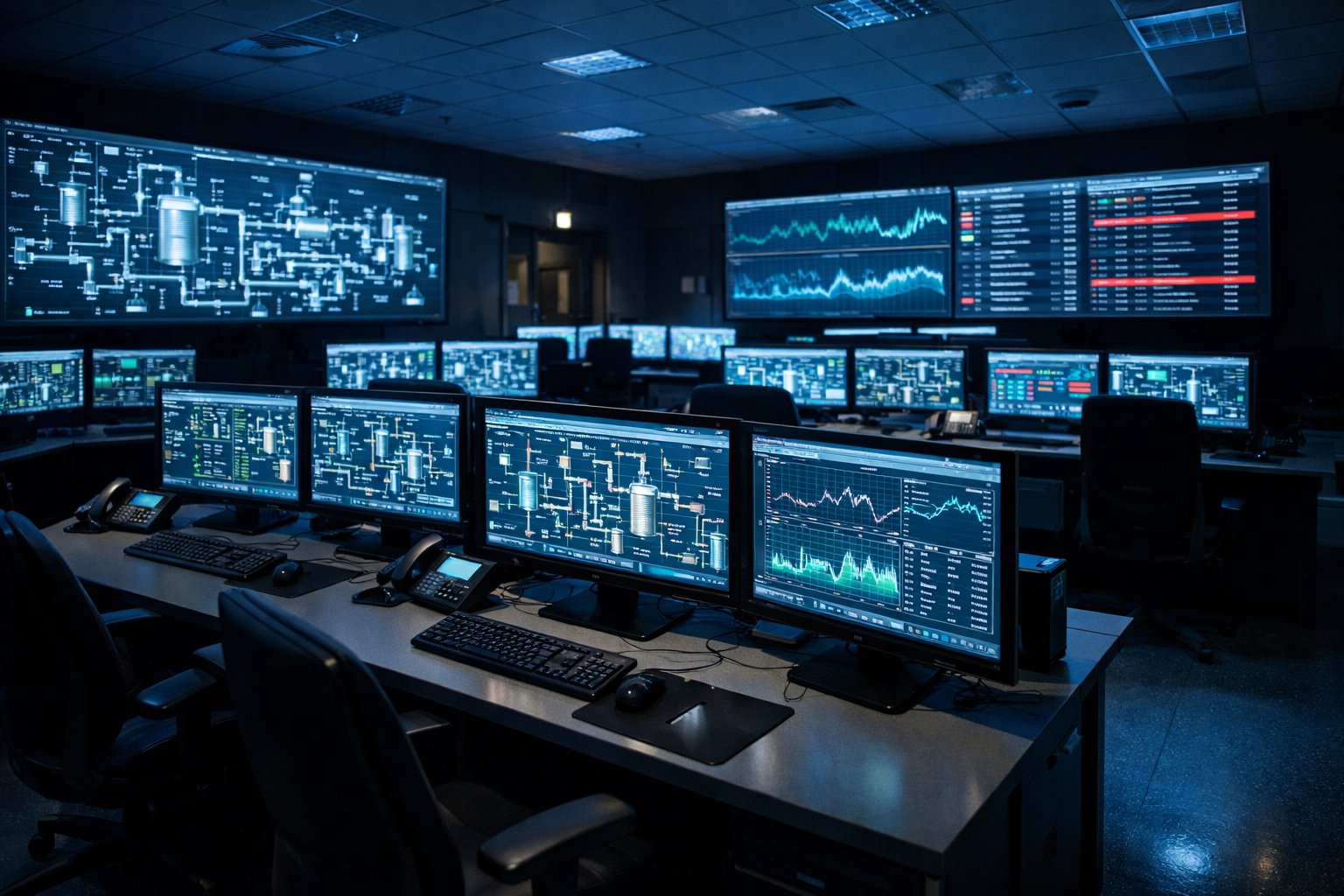 Salle de contrôle SCADA